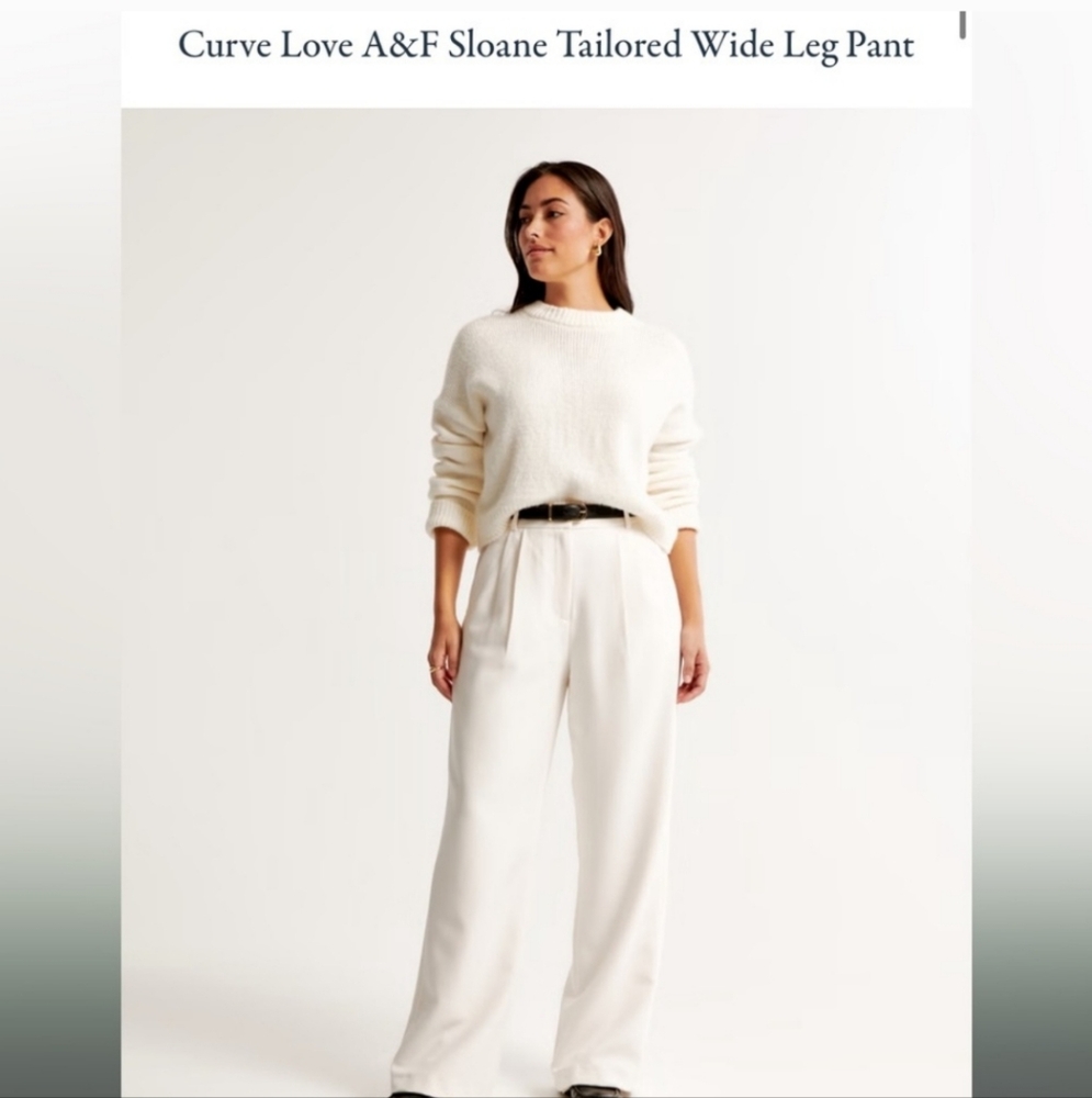 Abercrombie & Fitch Curve Love A&F Sloane Tailored Wide Leg Pant